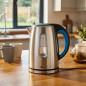 Elektrischer Wasserkocher aus Edelstahl (1,7 Liter) | Kleiner Wasserkocher | Tragbare elektrische Teekanne für Aufgüsse oder Tee