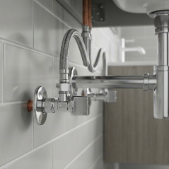 Llave de corte escuadra con filtro 1/2"-1/2"