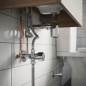 Doppelabsperrventil mit Rückschlagventil 1/2" x 3/8" x 3/8" | Doppelausgang für Sanitär- und Installationsarbeiten