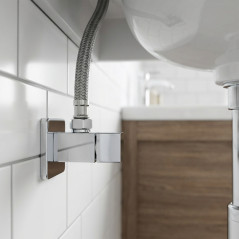 1/2" x 3/8" Angle Shut-Off Valve | Valve for Sinks, Washbasins and Cisterns | Chrome Designer Valve