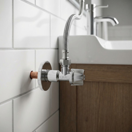 Robinet d'arrêt coudé professionnel Arco 1/2" x 3/8" | Robinet pour éviers, lavabos et réservoirs de chasse d'eau | Robinet WC c