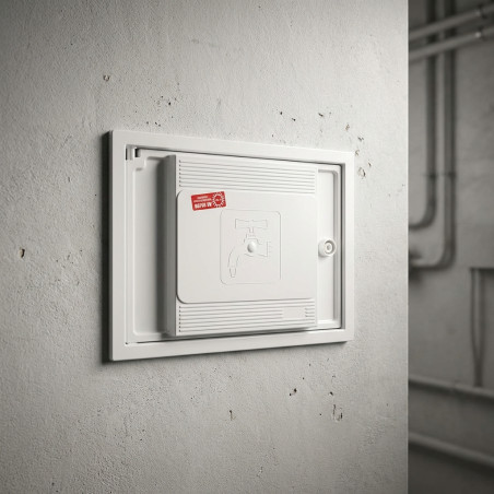 Puerta para Contador de Agua de Polipropileno Gris 30x40 cm | Tapa con Marco para Empotrar