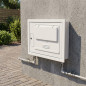 Compteur d'eau en polypropylène 50 x 35 x 20 cm | Coffret de compteur avec hublot et cadre pour installation encastrée | Serrure