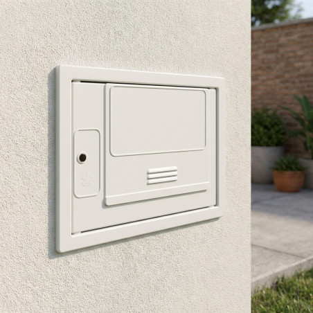 Compteur d'eau en polypropylène 50 x 35 x 14 cm | Couvercle de compteur sans hublot avec cadre pour installation encastrée | Ser