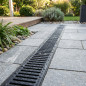 Kit de caniveau de drainage en polypropylène avec grille | Grille de garage 100 x 13,2 x 8,4 cm | Grille de drainage