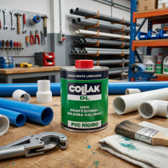 Cola pegamento adhesivo soldador con alta tixotropía, PVC-25 presión, secado rápido 1000 ml