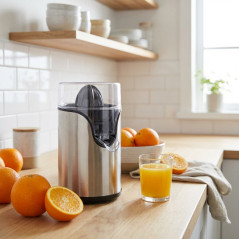 Presse-agrumes électrique en acier inoxydable | Presse-agrumes électrique à oranges avec écoulement continu | Extracteur de jus