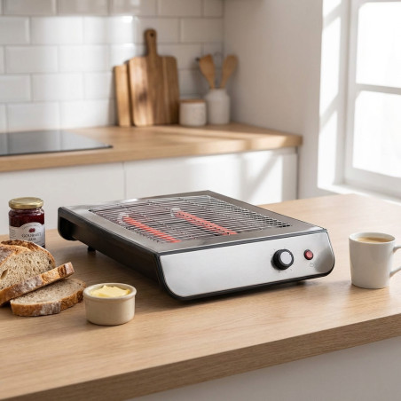 Horizontaler elektrischer Toaster, Leistung 600, graue Farbe