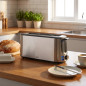 Lacor 1000W Toaster | 4-Scheiben-Toaster | 3-Funktionen-Toaster | Edelstahl-Toaster mit Timer