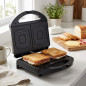 Lacor Electric Sandwich Maker for Square Slices 750W | Black Non-Stick Sandwich Maker 25x25x11 cm