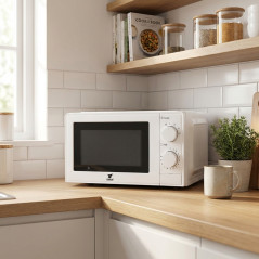 Forno a microonde Thulos da 20 litri e 700 W con grill | Forno a microonde da banco con piatto girevole | 6 impostazioni di pote