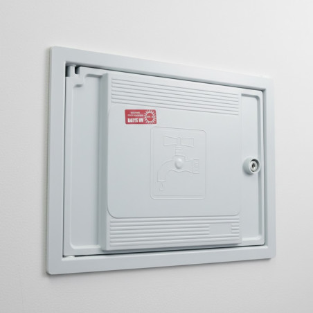 Puerta para Contador de Agua de Polipropileno Gris 30x40 cm | Tapa con Marco para Empotrar