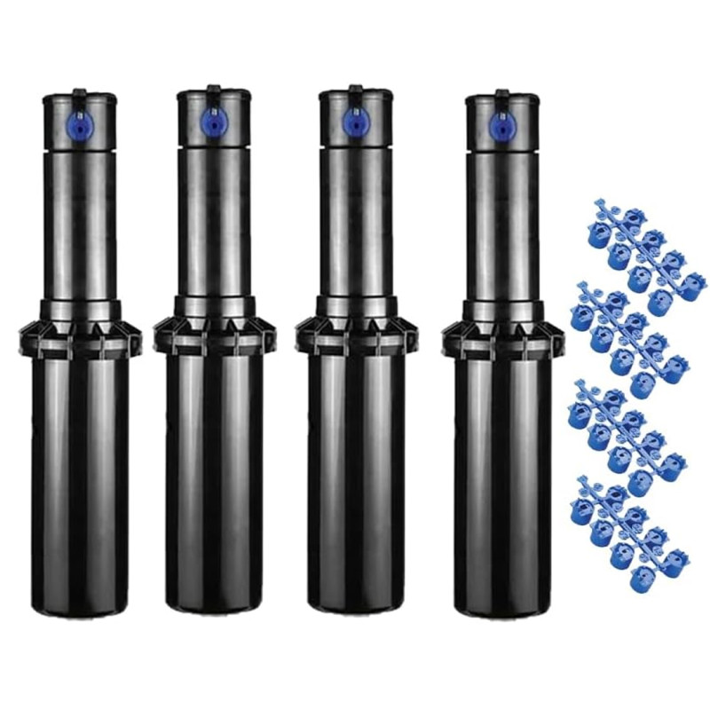 Aspersor de Riego Hunter PGP-04 3/4'' | Pack 4 Aspersores de Jardin Emergente 4,9 a 14 Metros | Aspersor Turbina Ajustable PGP