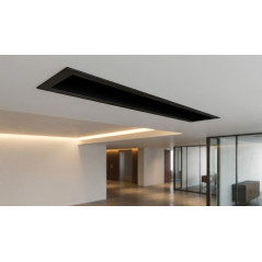 Difusor retangular para ar condicionado, 600x63 mm, preto, para sistemas de ar condicionado e ventilação.