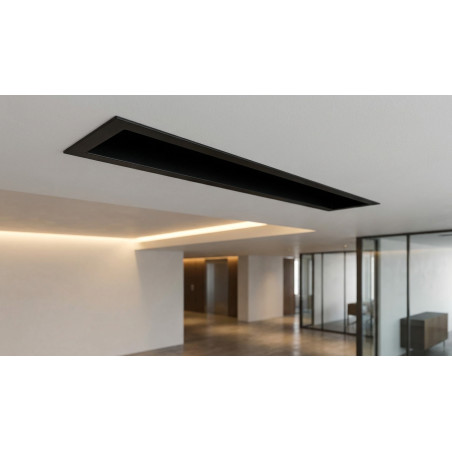 Difusor Climatizador Rectangular 600x63 mm Negro para Aire Acondicionado y Ventilación