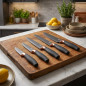 Set di 5 coltelli da taglio professionali | Coltello con lama in acciaio inox antiaderente