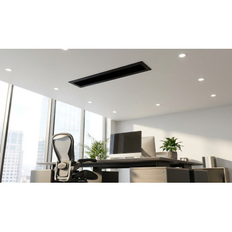 Difusor Climatizador Rectangular 800x63 mm Negro para Aire Acondicionado y Ventilación