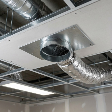 Entrada de 30x17cm para grelhas fixas ou ajustáveis para tubos de 125mm para ar condicionado e ventilação.