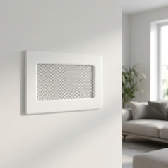 Grille fixe avec pré-cadre 11x17cm Blanc pour climatisation et ventilation