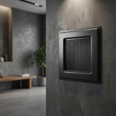 Grille fixe avec pré-cadre 17x17cm Noir pour climatisation et ventilation