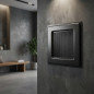 Grille fixe avec pré-cadre 17x17cm Noir pour climatisation et ventilation
