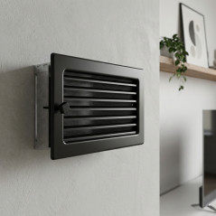 Adjustable grille with pre-frame 30x17cm Black for Air Conditioning and Ventilation