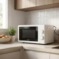 Micro-ondes Lacor 20 litres 700 W | Micro-ondes de comptoir blanc avec plateau tournant | Fonction décongélation