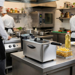 Fritadeira Elétrica Lacor Professional de 3,5 Litros | 2000W com Termostato Ajustável | Fritadeira em Aço Inoxidável