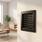 Griglia regolabile con pre-telaio 17x17cm Nero per Aria Condizionata e Ventilazione