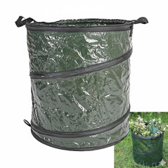 Bolsa de basura de jardín 46x47 cm 115 litros, Saco para desechos de jardín, Bolsas de Hojas Plegable, Bolsas de Jardinería
