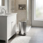 Poubelle à pédale de salle de bain 12 L en acier inoxydable pour hôtels et restaurants | Poubelle hygiénique 25 x 40 cm