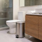Papelera Baño con Pedal 20L Acero Inoxidable para Hotel, Restaurante | Papelera Higienica 29x45 cm