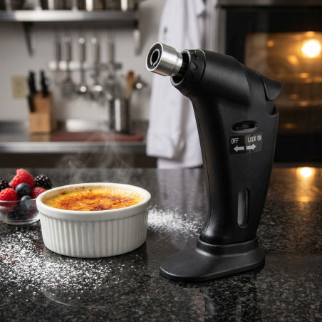 Maçarico a gás manual para confeitaria | Maçarico de cozinha a butano recarregável 5-6 ml | Uso profissional e doméstico