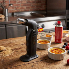 Maçarico a gás manual para confeitaria | Maçarico de cozinha recarregável com butano de 19ml | Uso profissional e doméstico