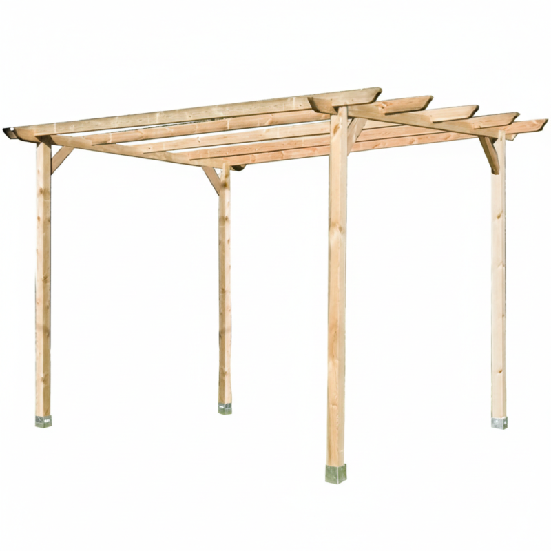 Wooden Pergola for Garden and Porch 360x360x360 cm | Decorative Outdoor Structure for Shade and Relaxation