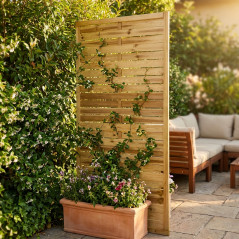 Panel decorativo madera recto 90 x 180 cm, ideal para terrazas y jardines