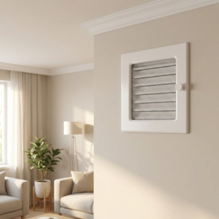 Adjustable grille with pre-frame 17x17cm White for Air Conditioning and Ventilation