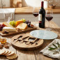 Coffret de couteaux à fromage avec planche en verre 25 cm | Acacia et acier inoxydable Coffret de couteaux à fromage avec planche en verre 25 cm | Acacia et acier inoxydable