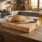 Tábua de madeira resistente para cortar pão, mede 53x33 cm