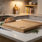 Wendbares Brotschneidebrett aus Holz 40x38 cm | Brotschneidebrett