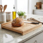 Wendbares Brotschneidebrett aus Holz 40x38 cm | Brotschneidebrett