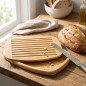 Brotschneidebrett aus Holz, 40 x 27 cm | Brotschneidebrett mit Krümelschublade