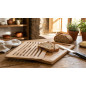 Wooden Bread Cutting Board 40x30 cm | Bread Cutting Board with Crumb Tray