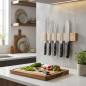 Portacoltelli magnetico, realizzato in legno di caucciù, lunghezza 36 cm