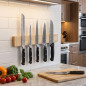 Portacoltelli magnetico 36 cm | Magnete in legno di caucciù | Organizzatore da cucina