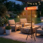 Chauffage de terrasse infrarouge Orbegozo 2000 W, radiateur électrique intérieur/extérieur + trépied réglable