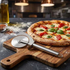 Cortador de Pizza con cuchilla final, acero inoxidable, 24x15 cm | Cortapizza Profesional Lacor