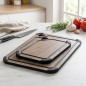 Wood Fiber and Silicone Cutting Board, Walnut Color | Non-Slip | Kitchen Board 37x27.5 cm