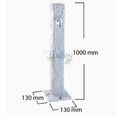 Fontana decorativa da giardino, effetto granito + rubinetto, altezza 100 cm | Fontana per decorazione esterna