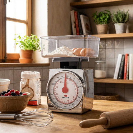 Bilancia da cucina 1 Kg - Graduazione 5 g | Bilancia da cucina analogica | Bilancia da cucina | Bilancia alimentare 10x10x10 cm